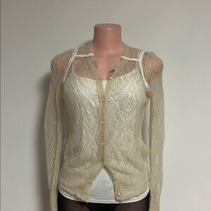 Elegant Cream Lace Women's Sweater